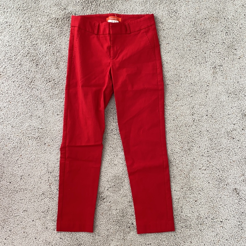 Anthropologie Cartonnier Red Ankle Pants